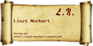 Liszt Norbert névjegykártya